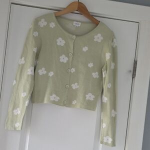 Le Lis Pale Mint Knit  Cardigan Top